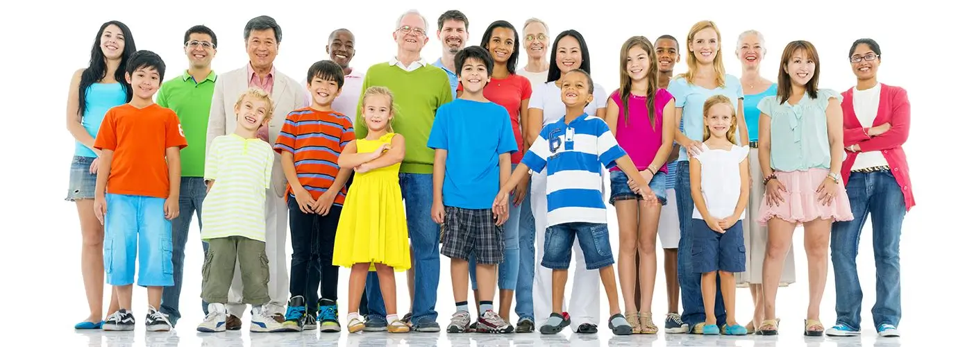 Group of young and older people posing for a picture