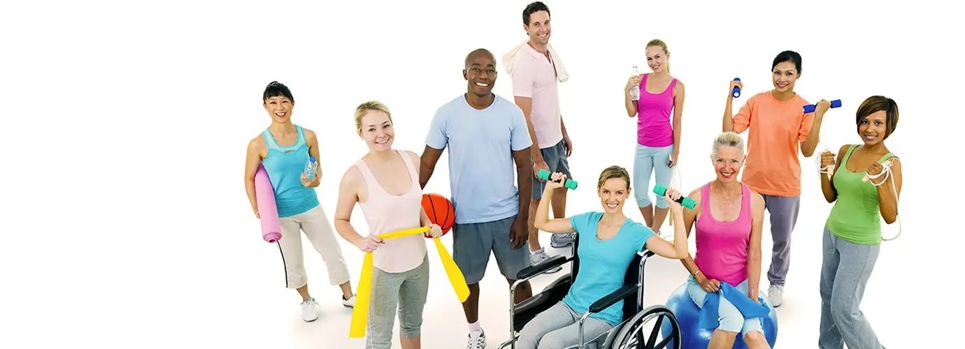 Group of young people getting ready to exercise