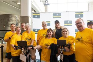 A group of aged people exercising at a gym in Central Massachusetts